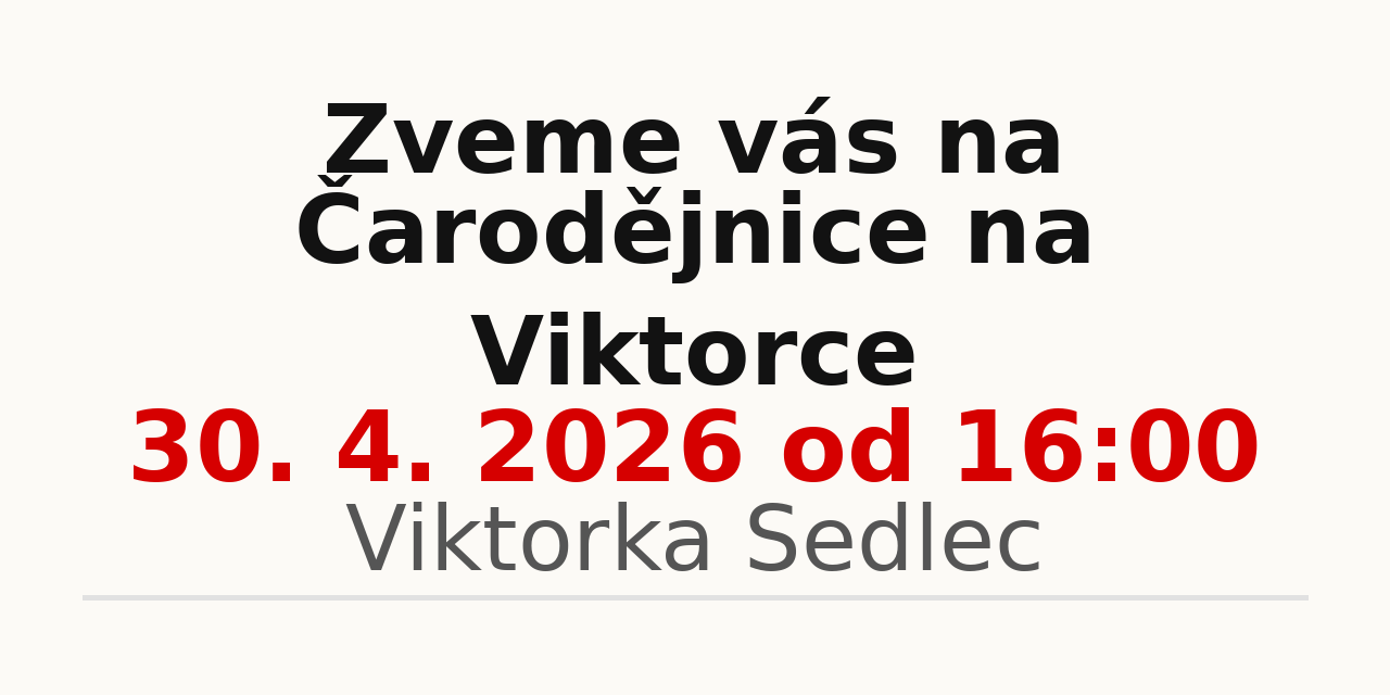 carodejnice na viktorce 2026 banner